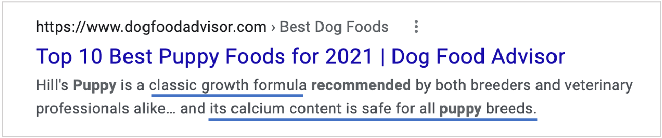 meta description for dog food brand
